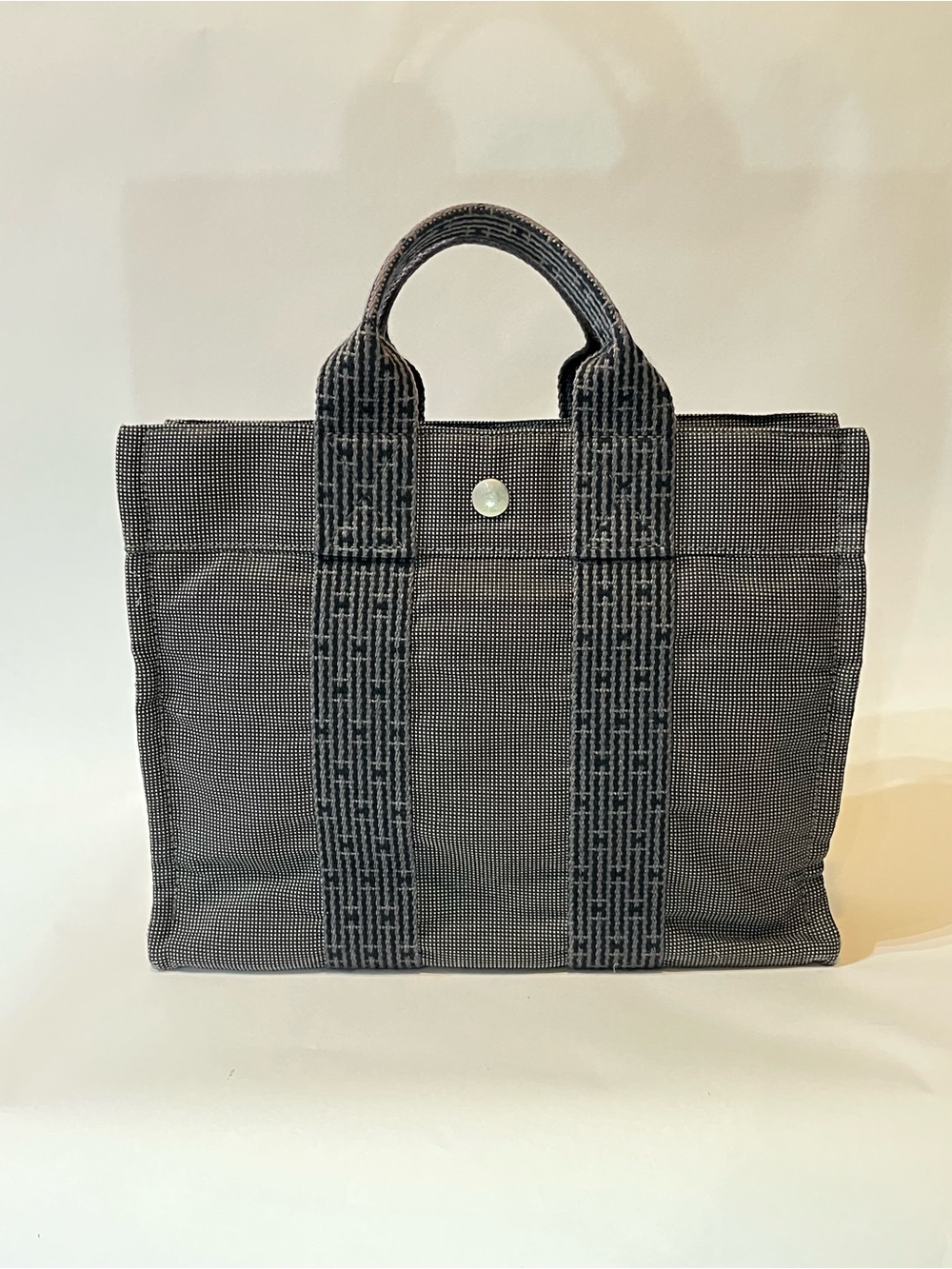 Hermès Fourre Tout GM Black Grey Toile H Canvas Tote Unisex 🇫🇷